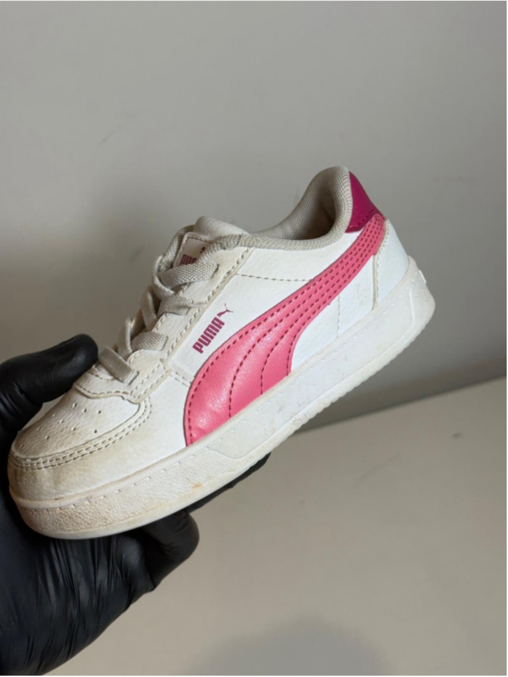 Puma Kids White Pink Sneakers Girls Toddler Size 9C Casual Shoes #F